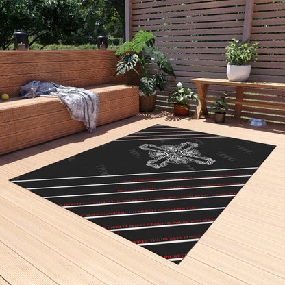 Black 'TPPG' Logo Style Durable Outdoor Rug/Carpet