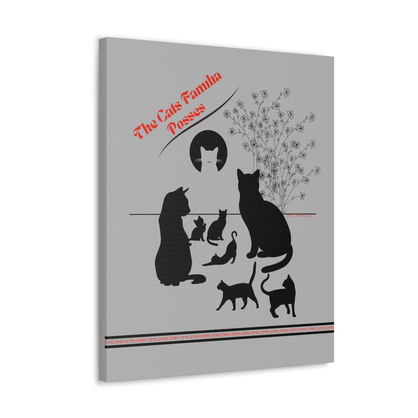 From our "TPPG Brand Pet Collection" - "The Cat Familia Posses.." Canvas Gallery Wraps in Lt. Grey