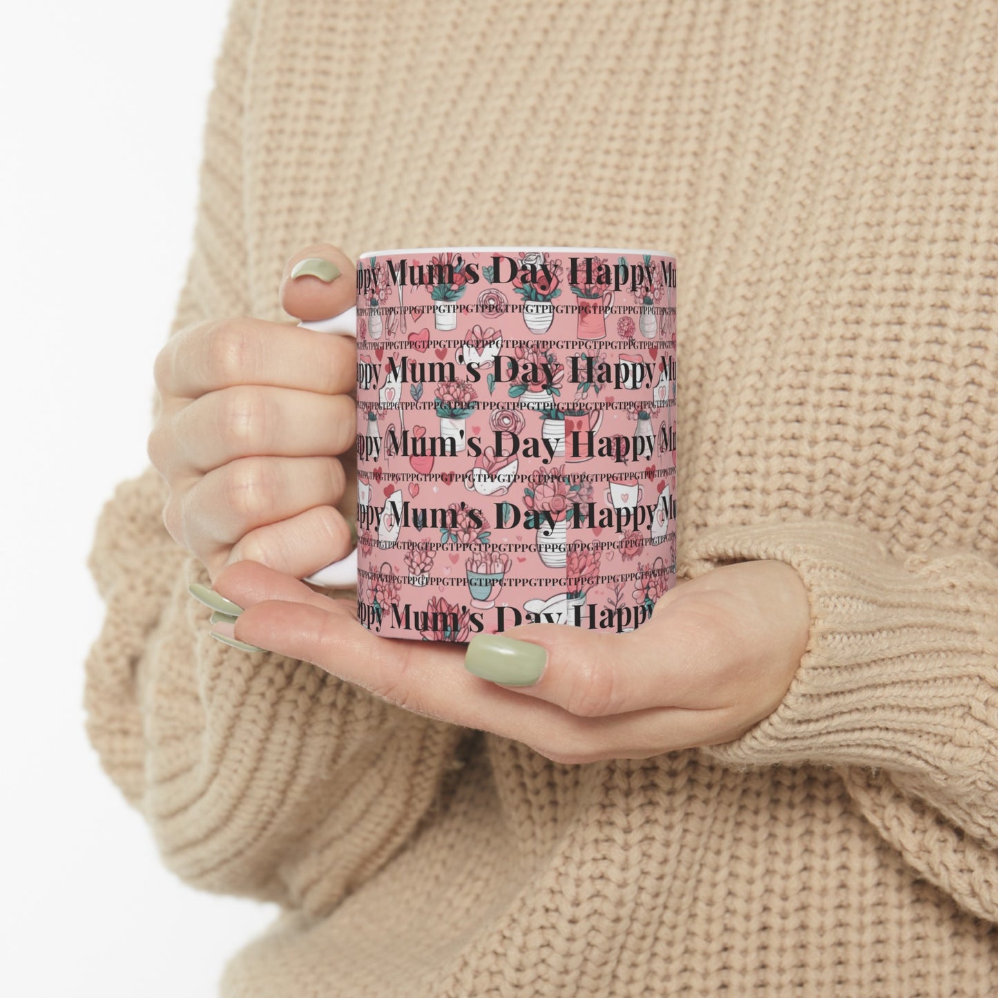 Pink Pattern "Happy Mum's Day" Ceramic Mug/Cup -11oz * 15oz