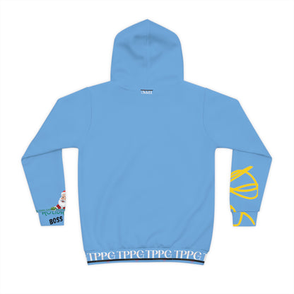 Children's "Santa Holiday-Boss Man" (Lt. Blu) "TPPG Logo" Hoodie in 6 sizes