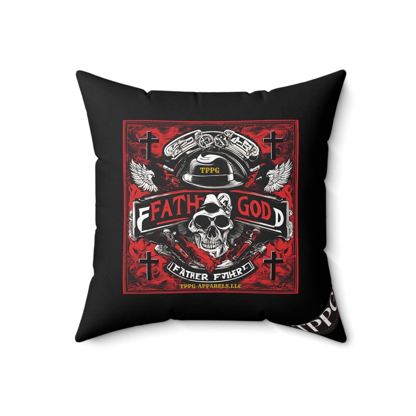 Square Shape "Father God Bikers" Pillow