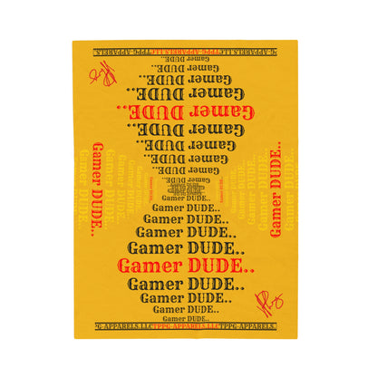 Ok Guys, another Bold Yellow Gamer Style Blanket from the "TPPG-Apparels" Brand Presents one of it's koolest designs on this Yellow Velveteen Plush Blanket