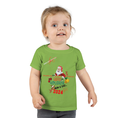 Mum & Dad Happy Holiday 'Gildan' (Double-Stitched & Tear-Away Label) Soft & Colorful Toddler T-shirt By:"TPPG-Apparels" Infant/Toddler Holiday Collections