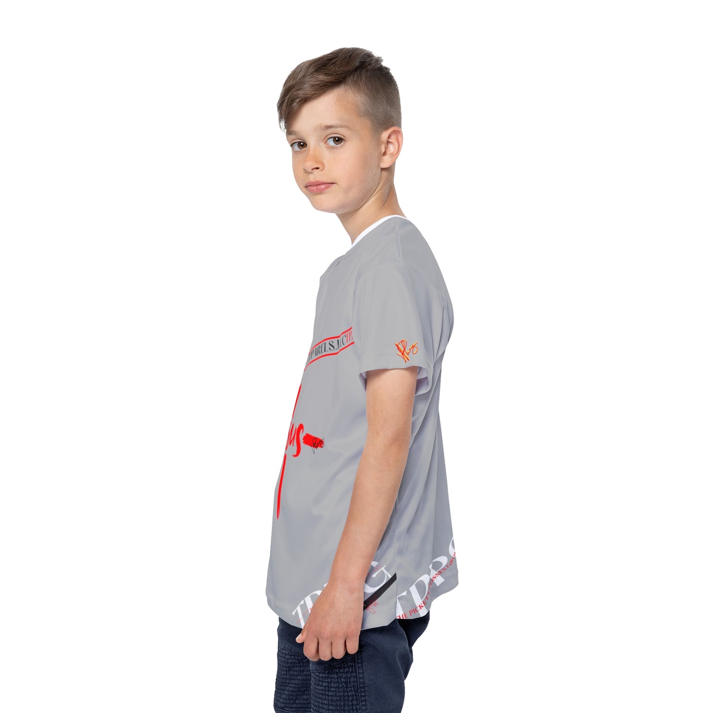 Kids Sport "Jesus Cross" Grey Jersey/Tee-By:"TPPG" Juniors/Kids Collections