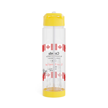 Clear 25oz 'Canada' Style Design.. INFUSER Water Bottle by the "TPPG-Apparels Brand" Canada Collection