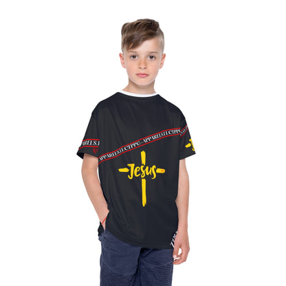 Kids (Black) 'Jesus/Faith' Sports Jersey/T-Shirt