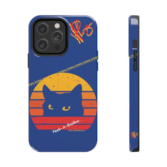 Custom Cat Design Phone Cases "Peek-A-BOOO.." (Black Multi-Colored)