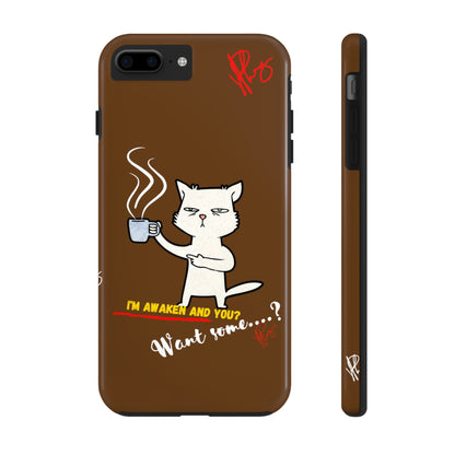 This Lovely Brown Coffee Color Tone - Cutie "Coffee Cat" Pet Design Verision from the 'TPPG Collection' Line carries Several sizes of the "iPhone Series" Tough Phone Cases