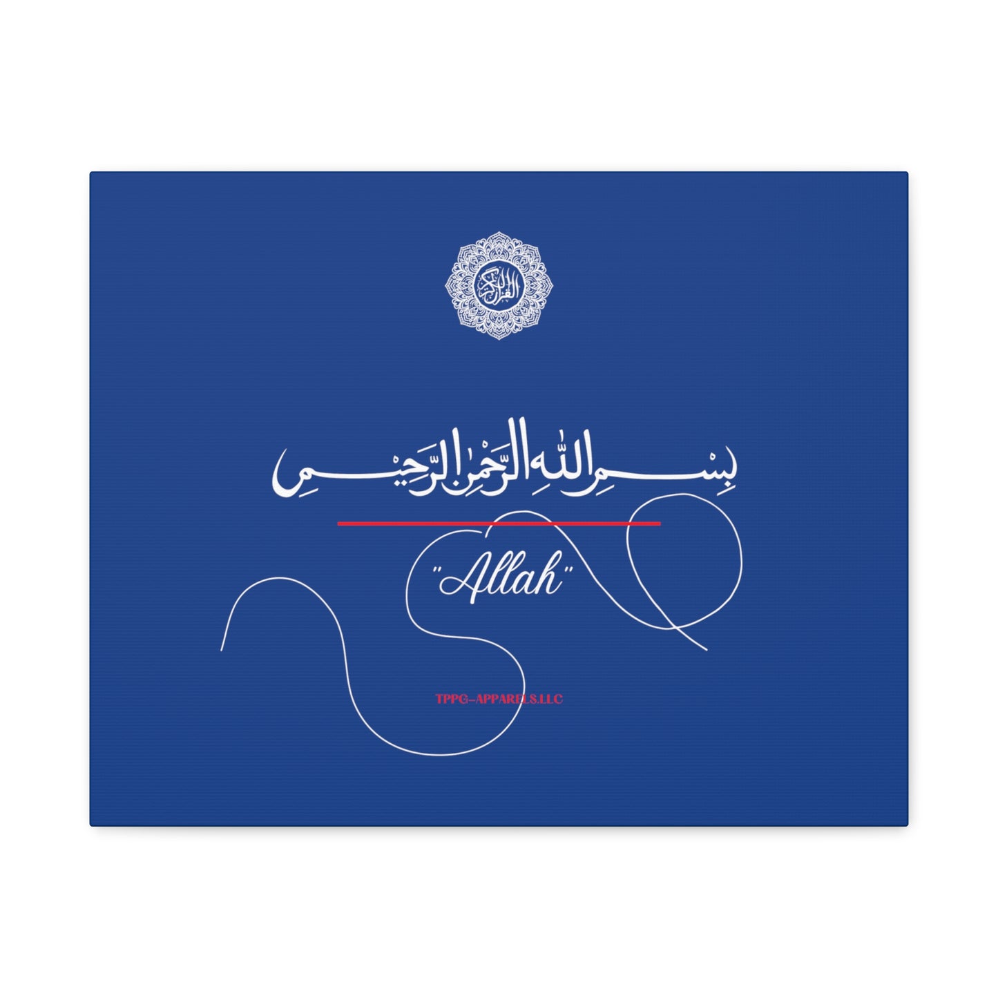 From our "TPPG Brand Arabic Faith Collection" - "Allah.." Canvas Gallery Wraps in Blue/White