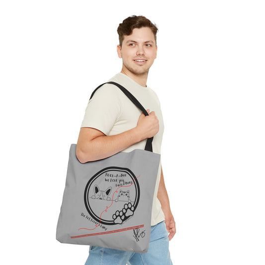 Our Fun 3 sizes - Grey color Handy Brand Pet Lovers - Front facing Style Design Tote Bag from the 'TPPG-Apparel' Brand Collection