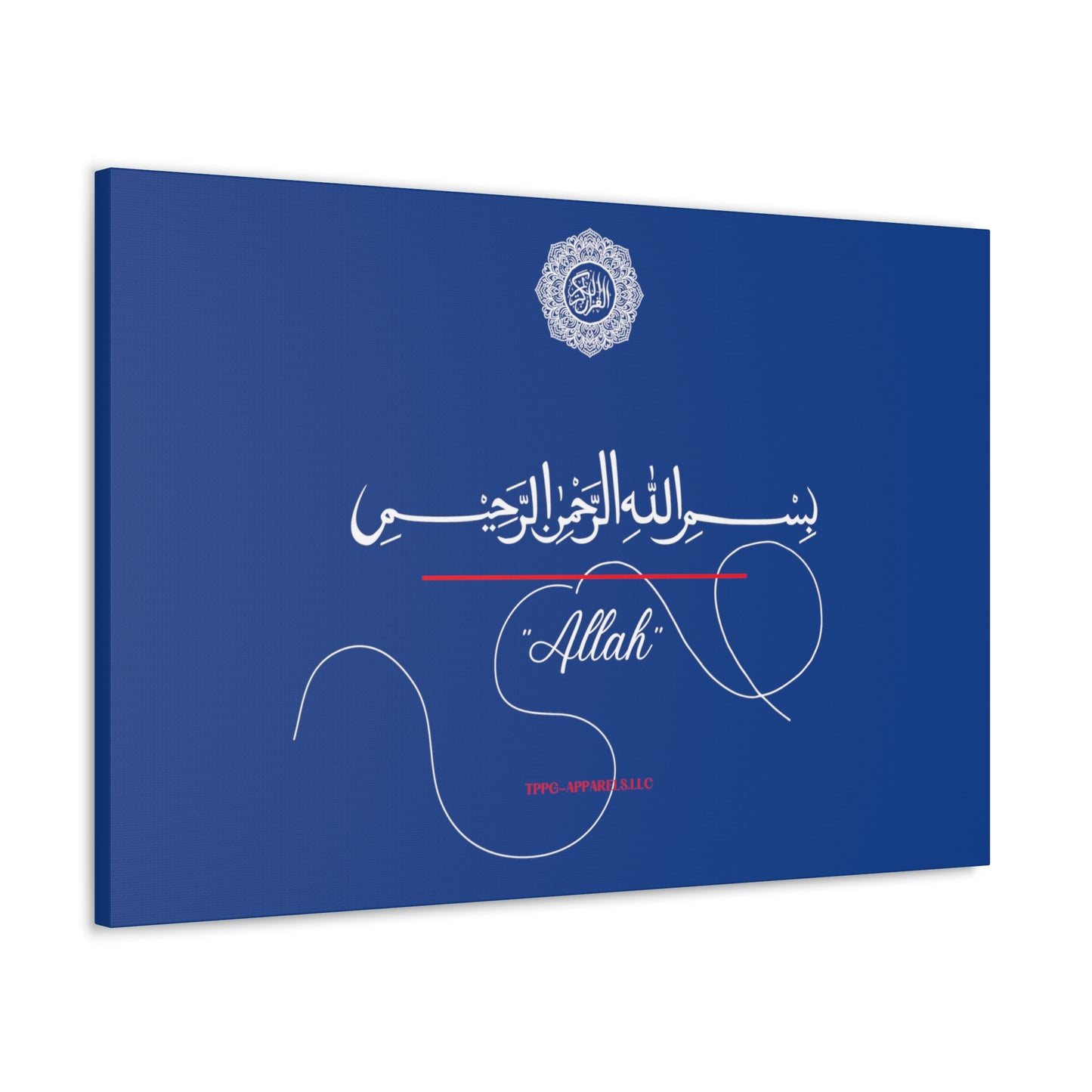 From our "TPPG Brand Arabic Faith Collection" - "Allah.." Canvas Gallery Wraps in Blue/White