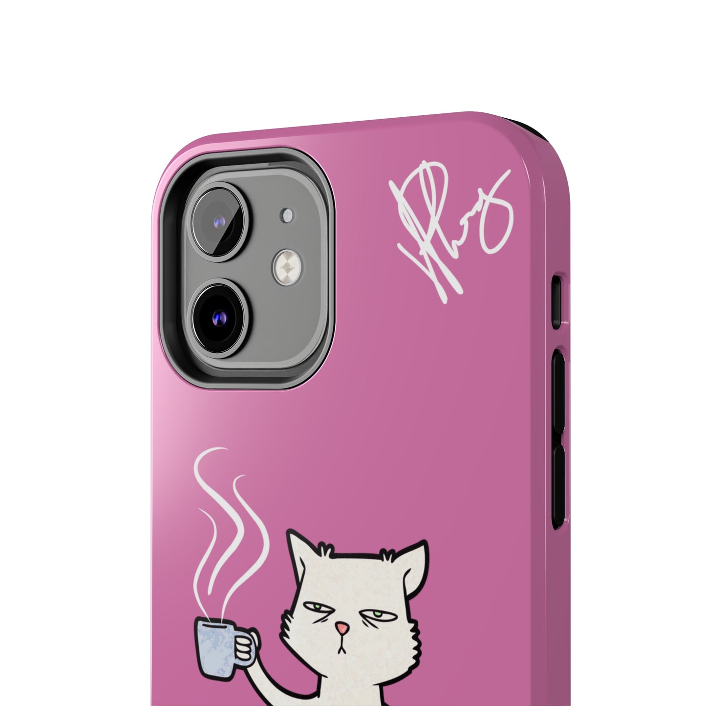 Cutie "Coffee Cat" Pet Design (in a Simple but Kool Tone Pink Base Color) Verision from the 'TPPG Collection' Line carries Several sizes of the "iPhone Series" Tough Phone Cases