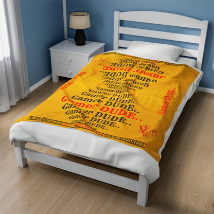 Ok Guys, another Bold Yellow Gamer Style Blanket from the "TPPG-Apparels" Brand Presents one of it's koolest designs on this Yellow Velveteen Plush Blanket