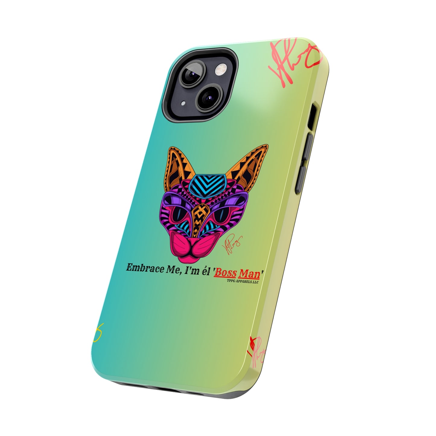 Pets Designed Phone Cases - iPhone/ Samsung Galaxy & GooglePixel ("Embrace Me.."1) (Green/Yellow Hue Color)