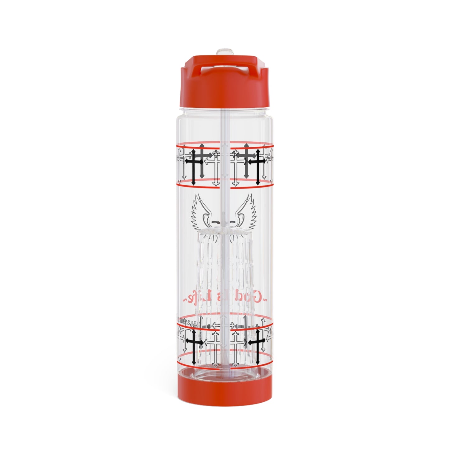 Clear 25oz Sleek 'God Is Life' Print Style INFUSER Water Bottle by the "TPPG-Apparels" (Faith Lovers) Collection