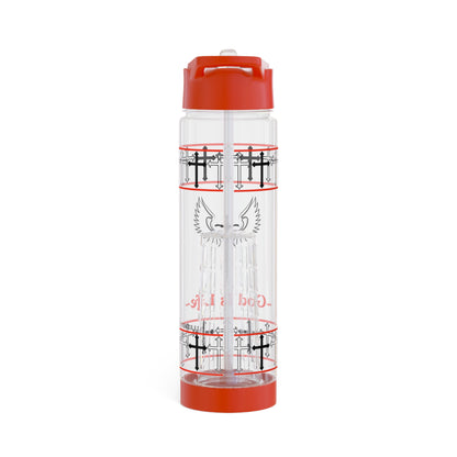 Clear 25oz Sleek 'God Is Life' Print Style INFUSER Water Bottle by the "TPPG-Apparels" (Faith Lovers) Collection