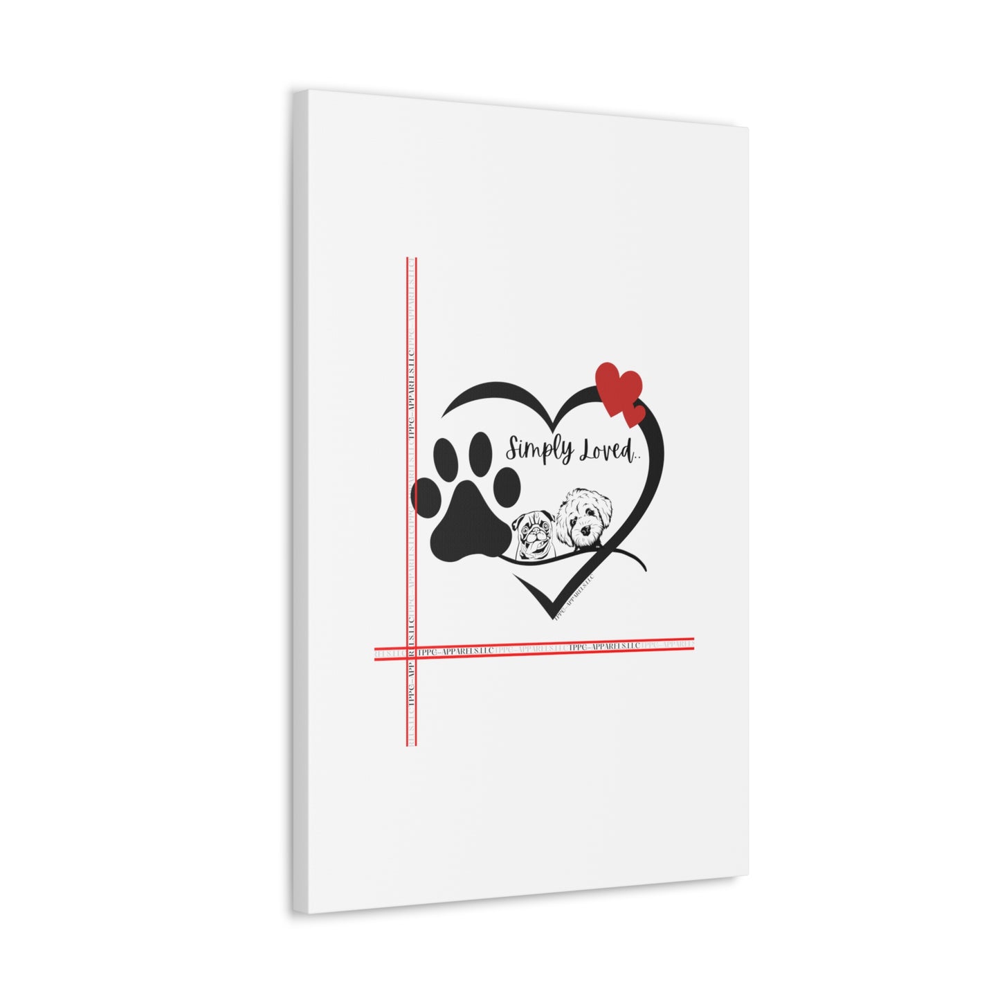 From our "TPPG Brand Pet Collection" - Canvas Gallery Wraps " Simply Loved"- in White