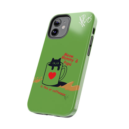 Ok Guys here's another one of our Cutest Coffee Pet Designs (in a Light Green Base Color) Verision from the 'TPPG Collection' Line carries Several sizes of the "iPhone Series" Tough Phone Cases