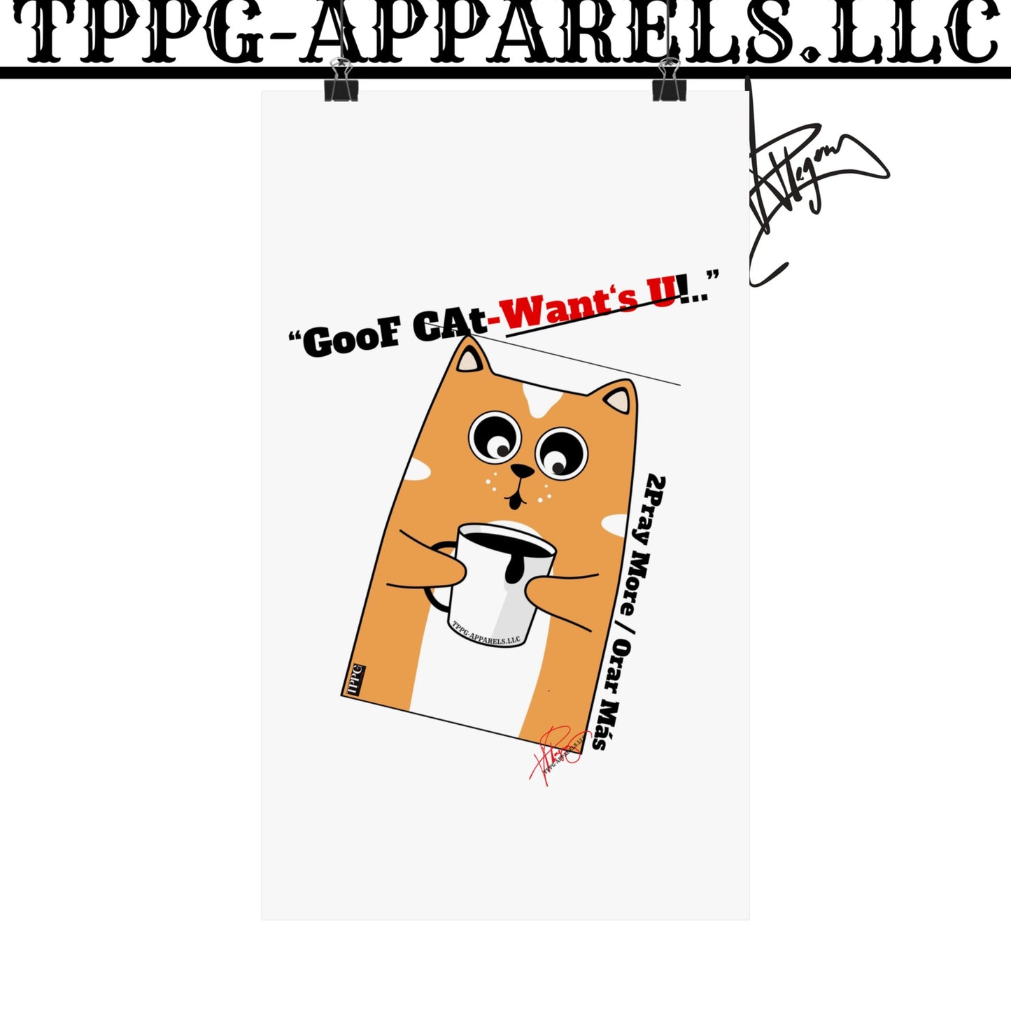 Vertical "GooF CAt" Matte Posters