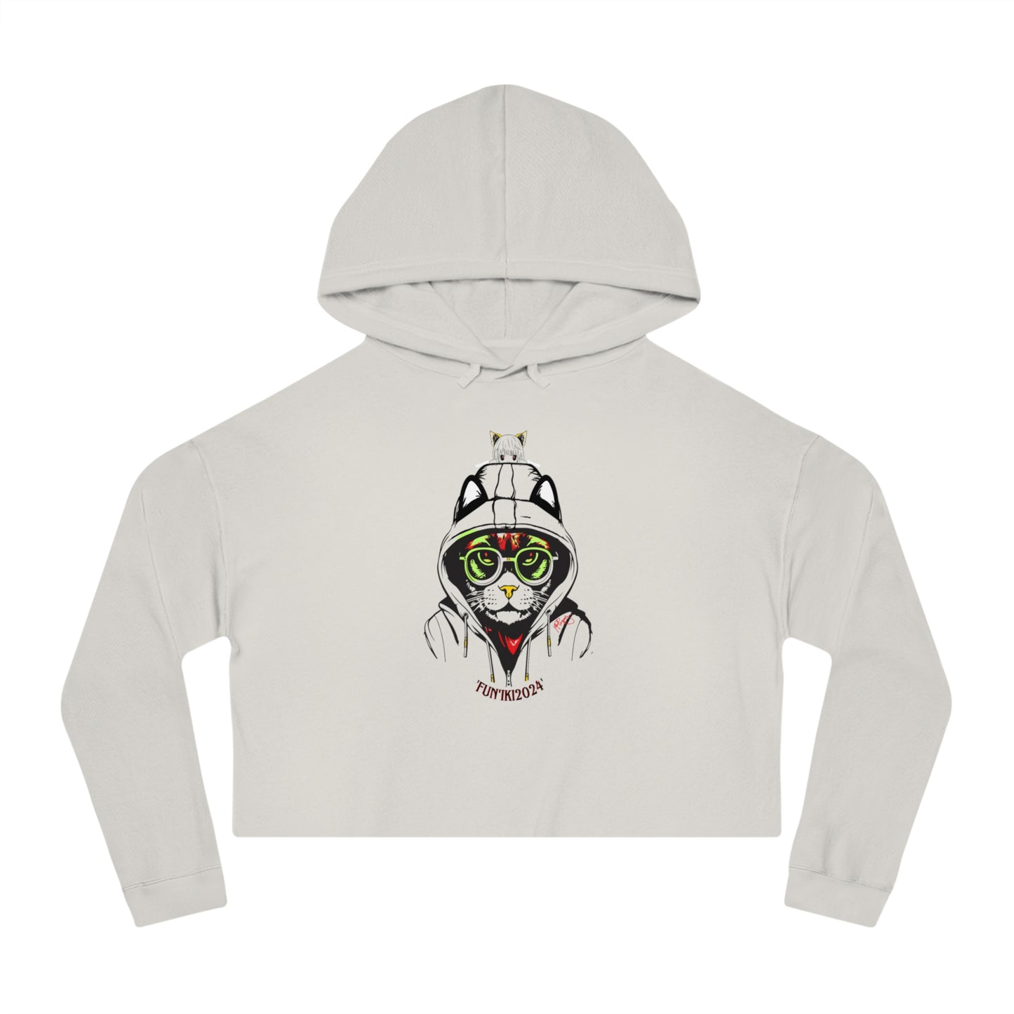 Women’s Cropped Hooded "Fun'iki2024" Sweatshirt