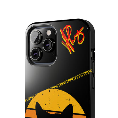 One of our Cutest Cat "Peek-A-BOOO.." Pet Designs (in a Bold Yellow/Orange/Red Base Colors) Verision from the 'TPPG Collection' Line carries Several sizes of the "iPhone Series" Tough Phone Cases