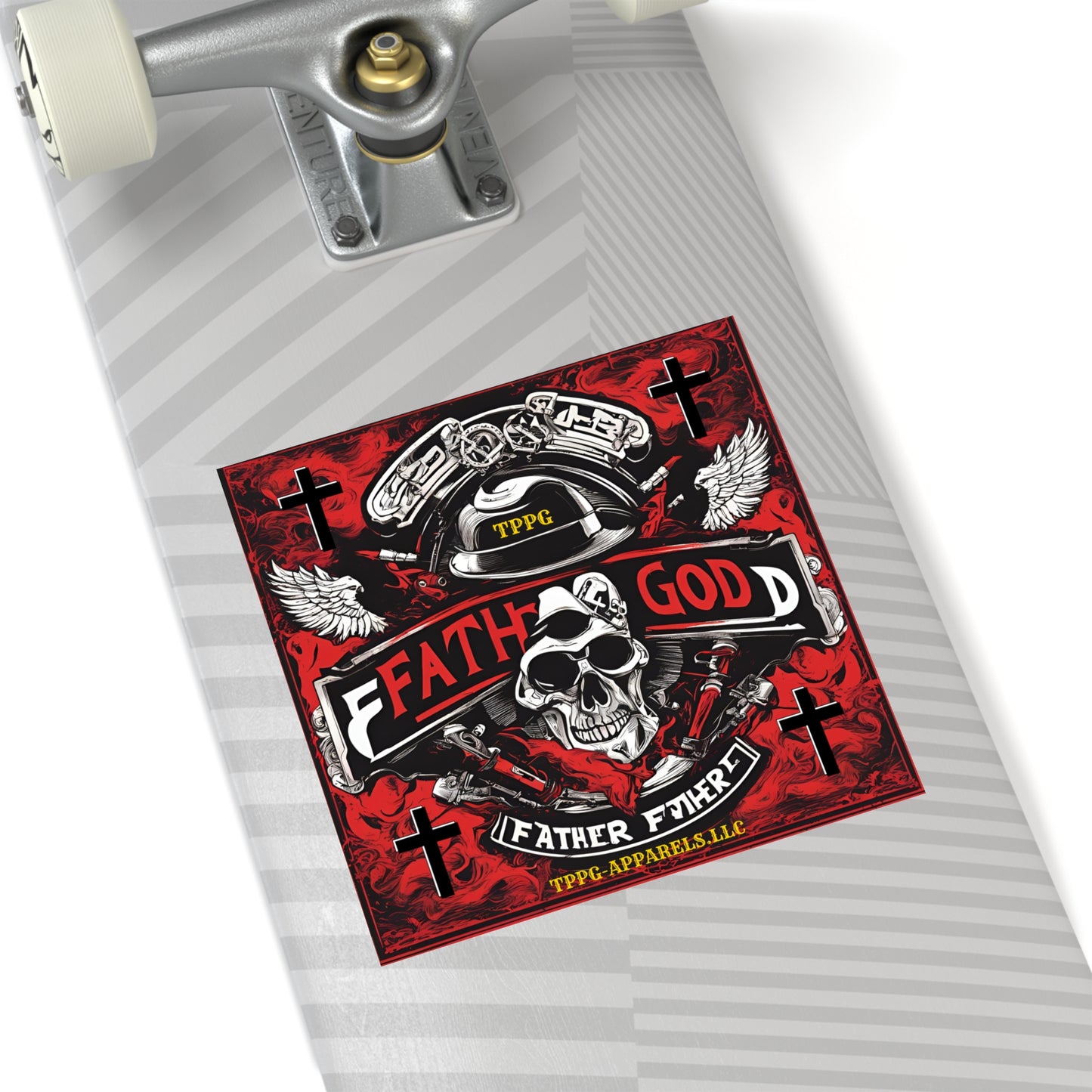 Square "Father God-Biker/Motorcycle" Stickers (Indoor\Outdoor)