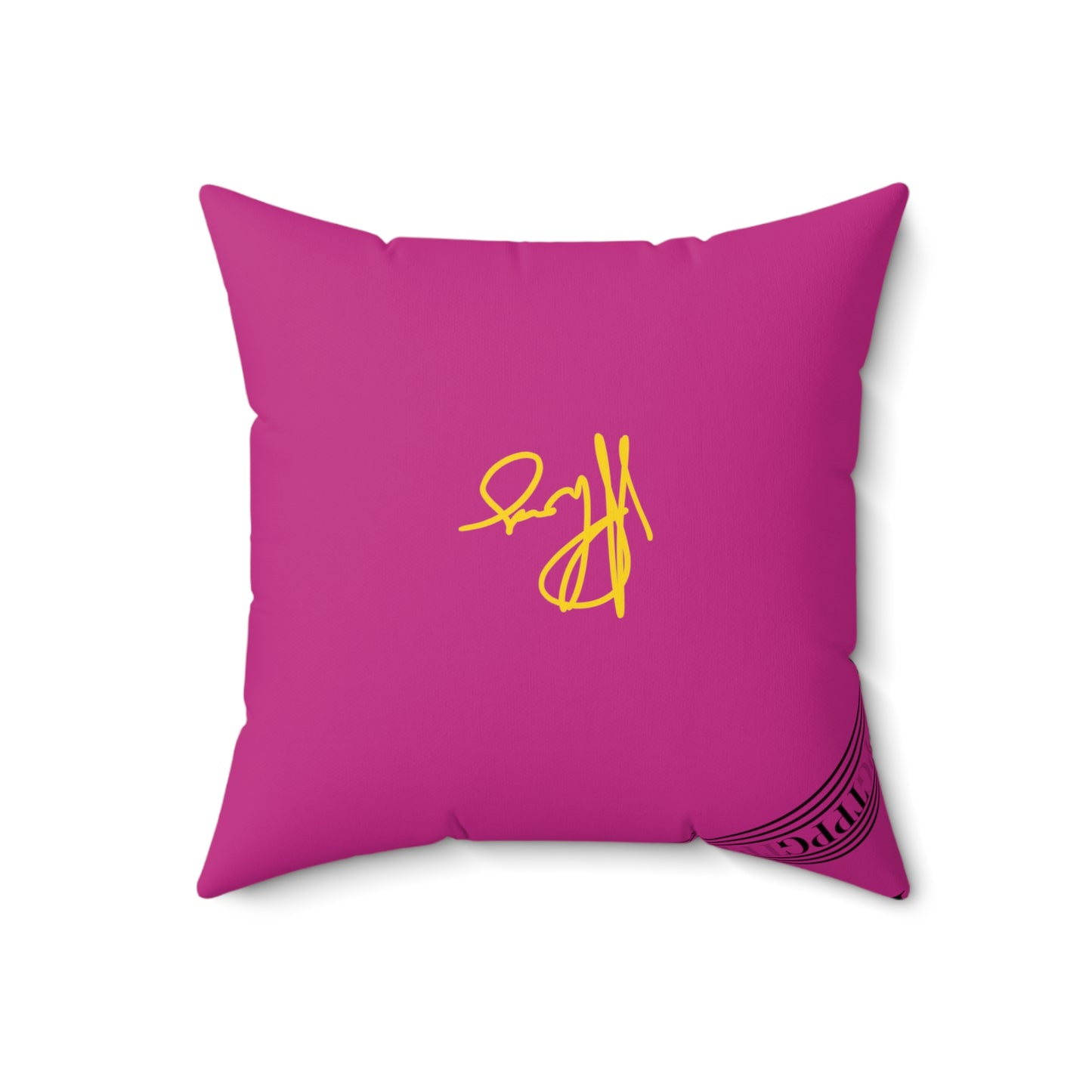 (Children) Spun Polyester ('1-side') Square Pillow (4 sizes-Deep Pink Bgd) - By: "TPPG KIds Collection"