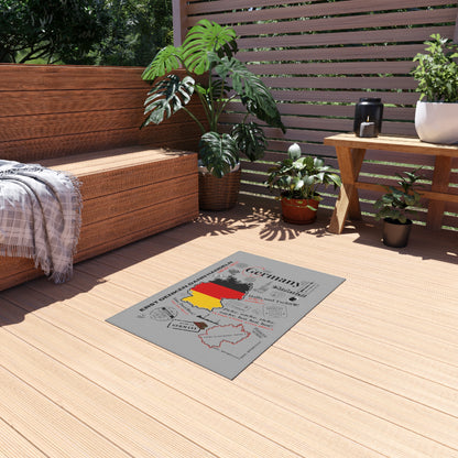 'TPPG Countries Collection" this Germany Design Black Durable Outdoor Rug