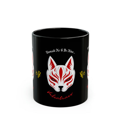 Black 'Valentine - Cat' Mug (11oz, 15oz)