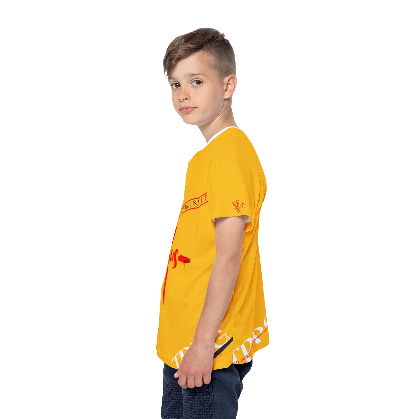 Kids Sport "Jesus Cross" Yellow Jersey/Tee-By:"TPPG" Juniors/Kids Collections