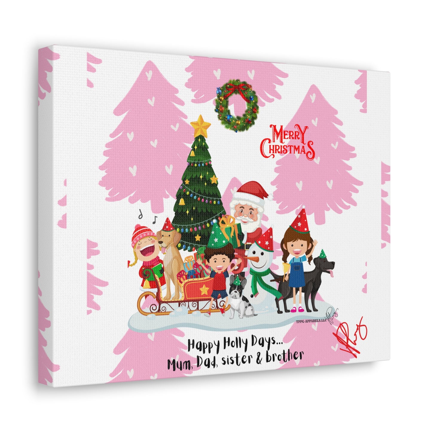 Happy Holidays-"TPPG Brand Christmas Collection" - Canvas Gallery Wraps "- in Bold colors