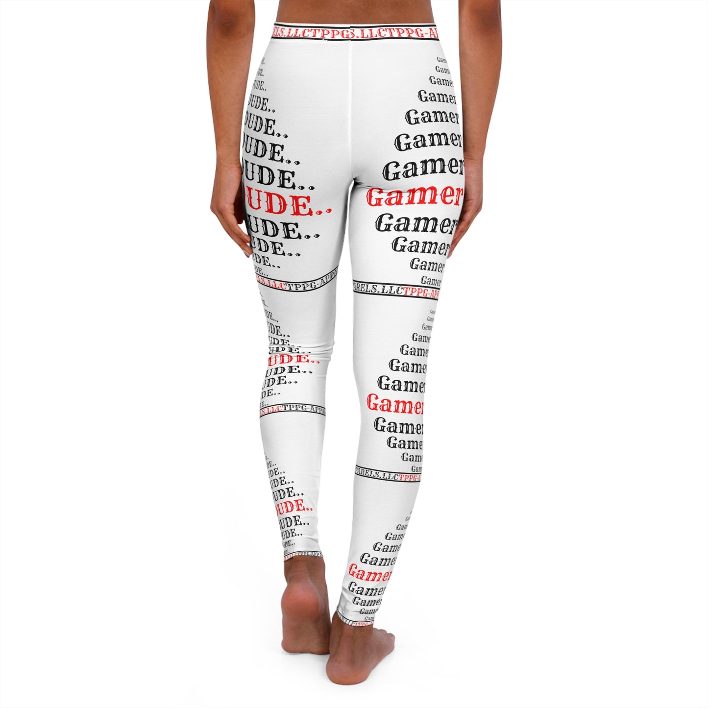 Our (White) Sexy & Stylish Women's "Gamer" Spandex Leggings with different sizes By the "TPPG-Apparels" Stylish Brands