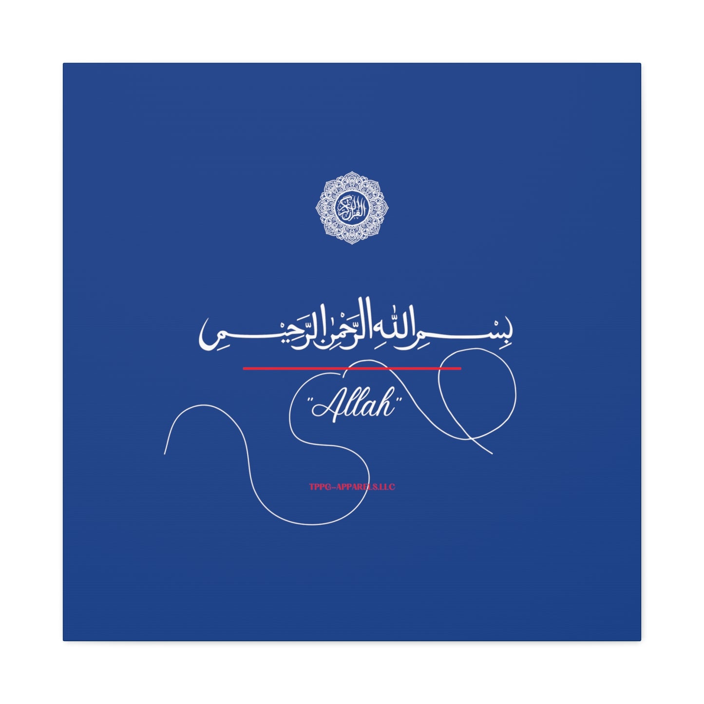 From our "TPPG Brand Arabic Faith Collection" - "Allah.." Canvas Gallery Wraps in Blue/White