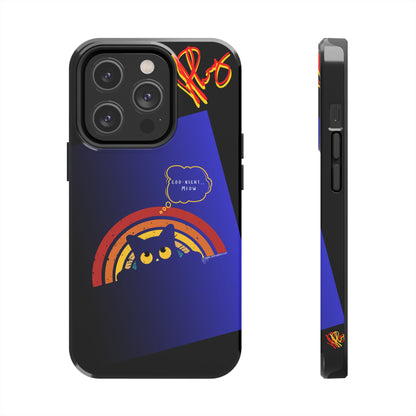 Our Cutest "Goo Night Meow.." Pet Designs (in a Bold Purple/Blue/Black Base Color) Verision from the 'TPPG Collection' Line carries Several sizes of the "iPhone Series" Tough Phone Cases