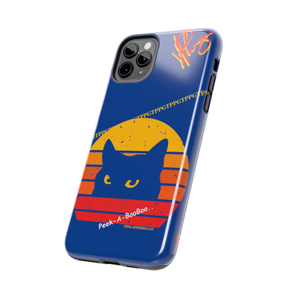 Custom Cat Design Phone Cases "Peek-A-BOOO.." (Black Multi-Colored)