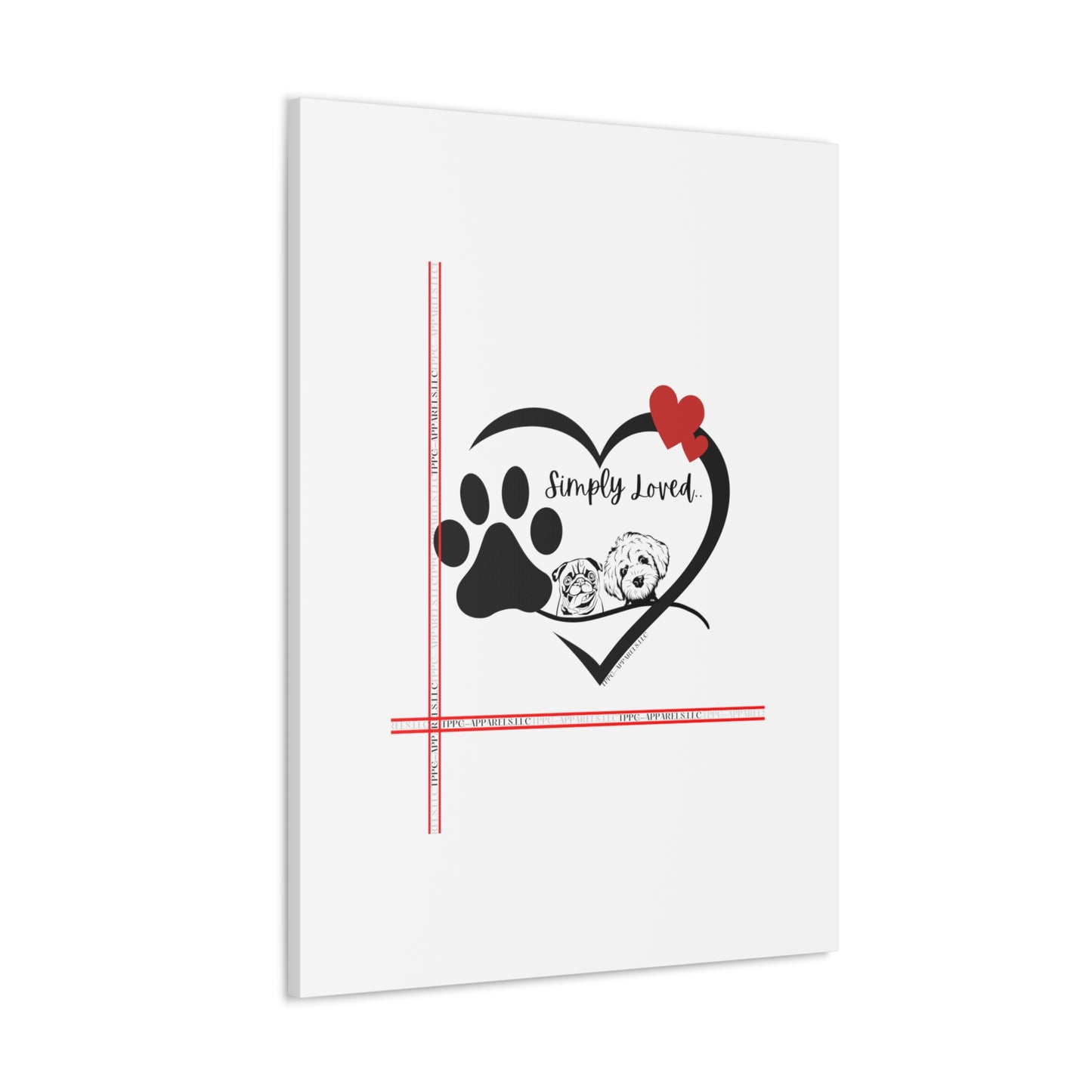 From our "TPPG Brand Pet Collection" - Canvas Gallery Wraps " Simply Loved"- in White