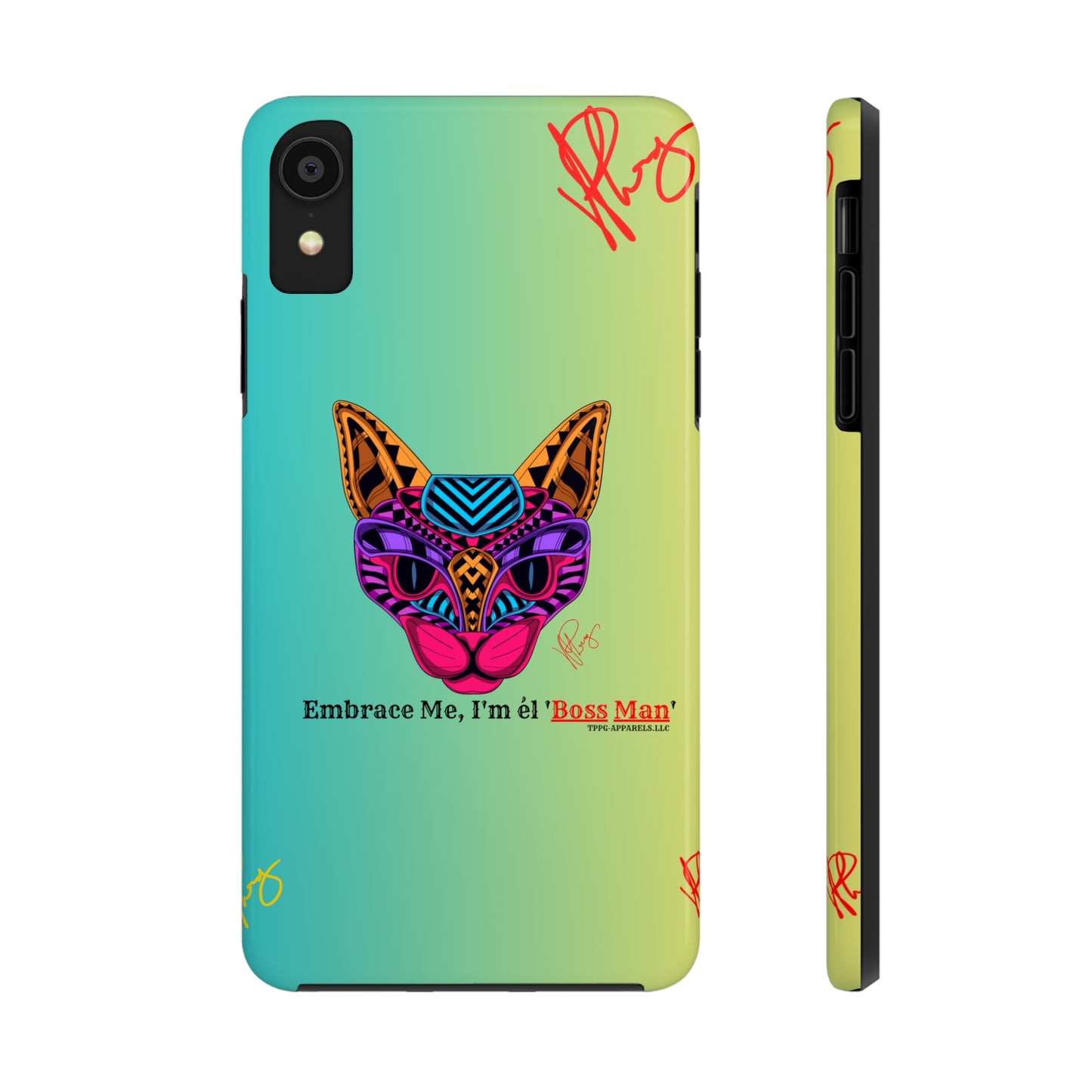 Pets Designed Phone Cases - iPhone/ Samsung Galaxy & GooglePixel ("Embrace Me.."1) (Green/Yellow Hue Color)