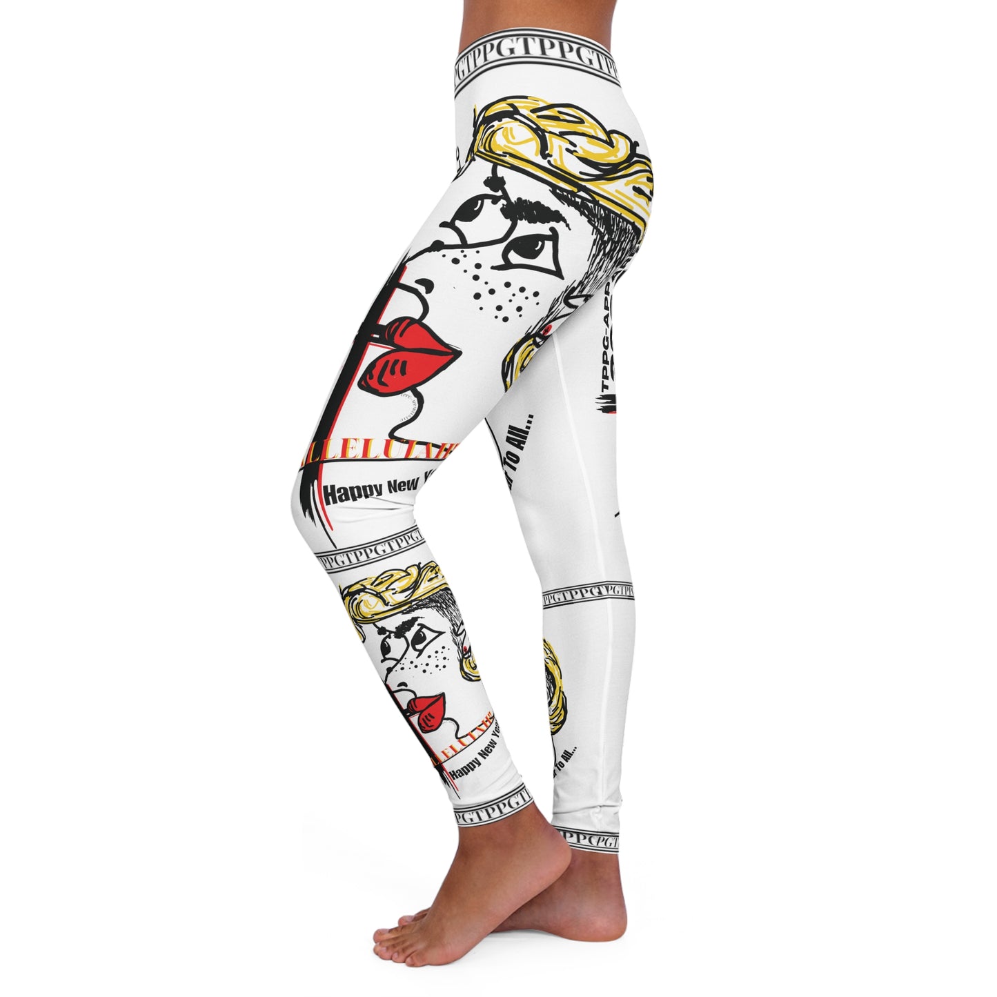 Women's (White Base) "Hallelujah" Spandex Leggings /6ct sizes