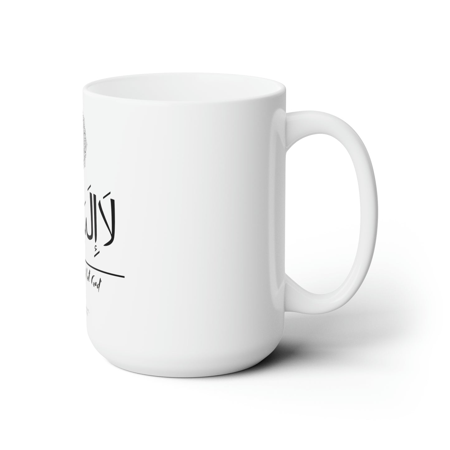 White 15oz "Arabic Print-There is No God But God" Style Ceramic Mug - by the 'TPPG-Apparels' Brand Collection