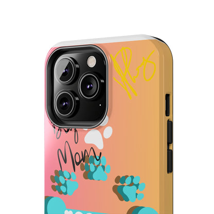 One of our Cutest "Dog Mom" Pet Designs (in a Multi-Colored Base Color) Verision from the 'TPPG Collection' Line carries Several sizes of the "iPhone Series" Tough Phone Cases