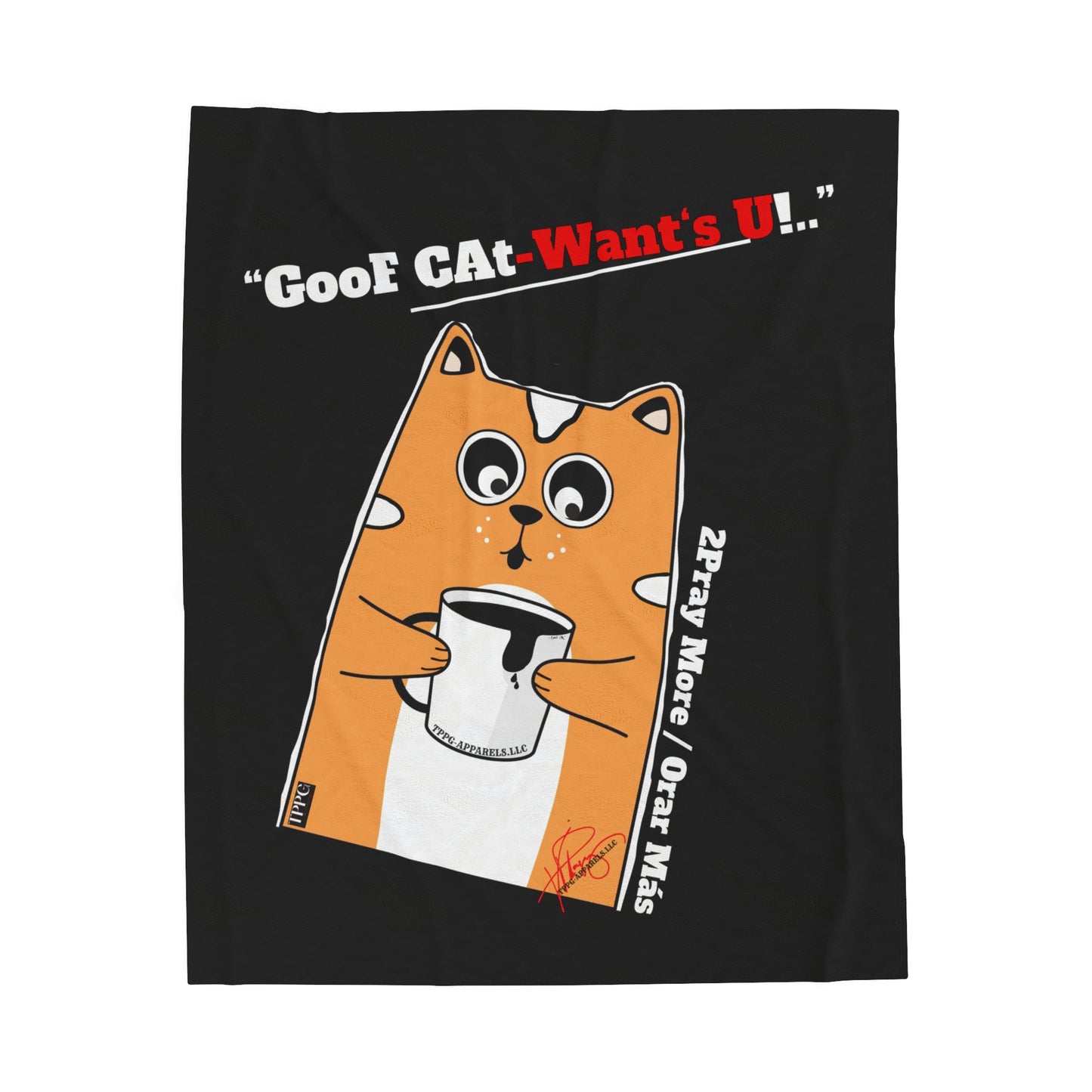 Velveteen "GooF CAt" Plush Blanket