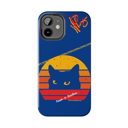 Custom Cat Design Phone Cases "Peek-A-BOOO.." (Black Multi-Colored)