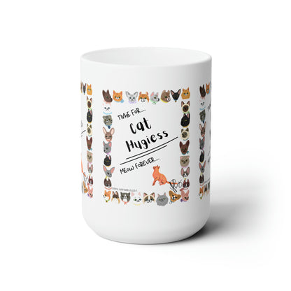 White 15oz "Ailurophile/Cat Lovers" Style Ceramic Mug Grabs the Attention of all who Views It!!-By the 'TPPG-Apparels' Brand Collection