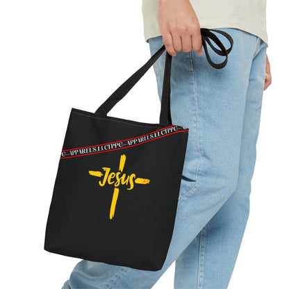 Black "Faith/Jesus" Shoulder Tote Bag