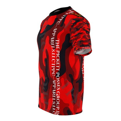 "TPPG-Apparels" Presents a Sleek Casual Red Camo 'Tagless' Premium Style Casual Unisex T-Shirt