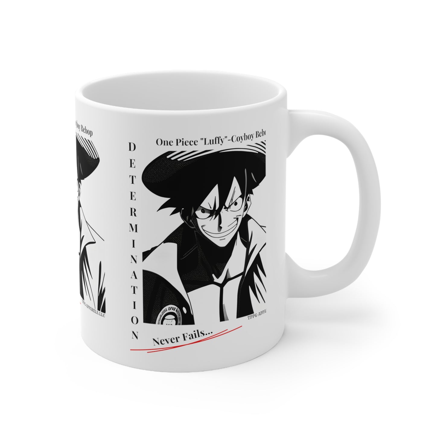 11oz White "Luffy-Anime/Manga" Ceramic Mug from the 'TPPG-Apparels' Collection