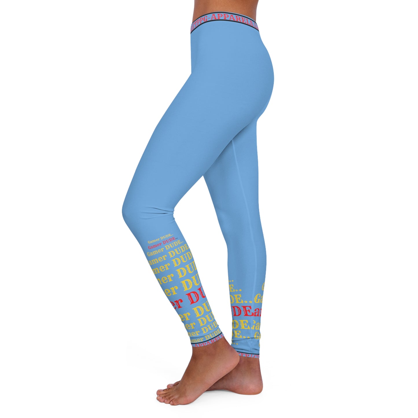 Light Blue "Gamer" Spandex Leggings By"TPPG-Apparels" Stylish Brands in available sizes