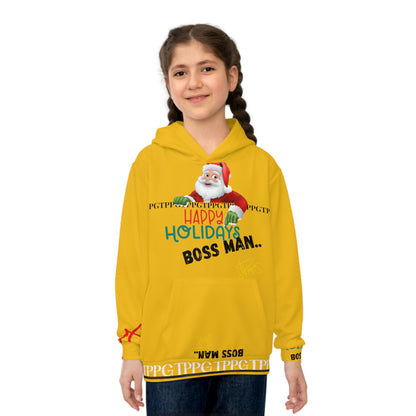 Children's "Santa Holiday-Boss Man" (Gold) "TPPG Logo" Hoodie in 6 sizes