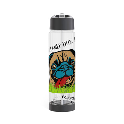 Clear 25oz Sleek 'Cynophile Lovers' Print Style INFUSER Water Bottle by the "TPPG-Apparels" (Dog Lovers) Collection