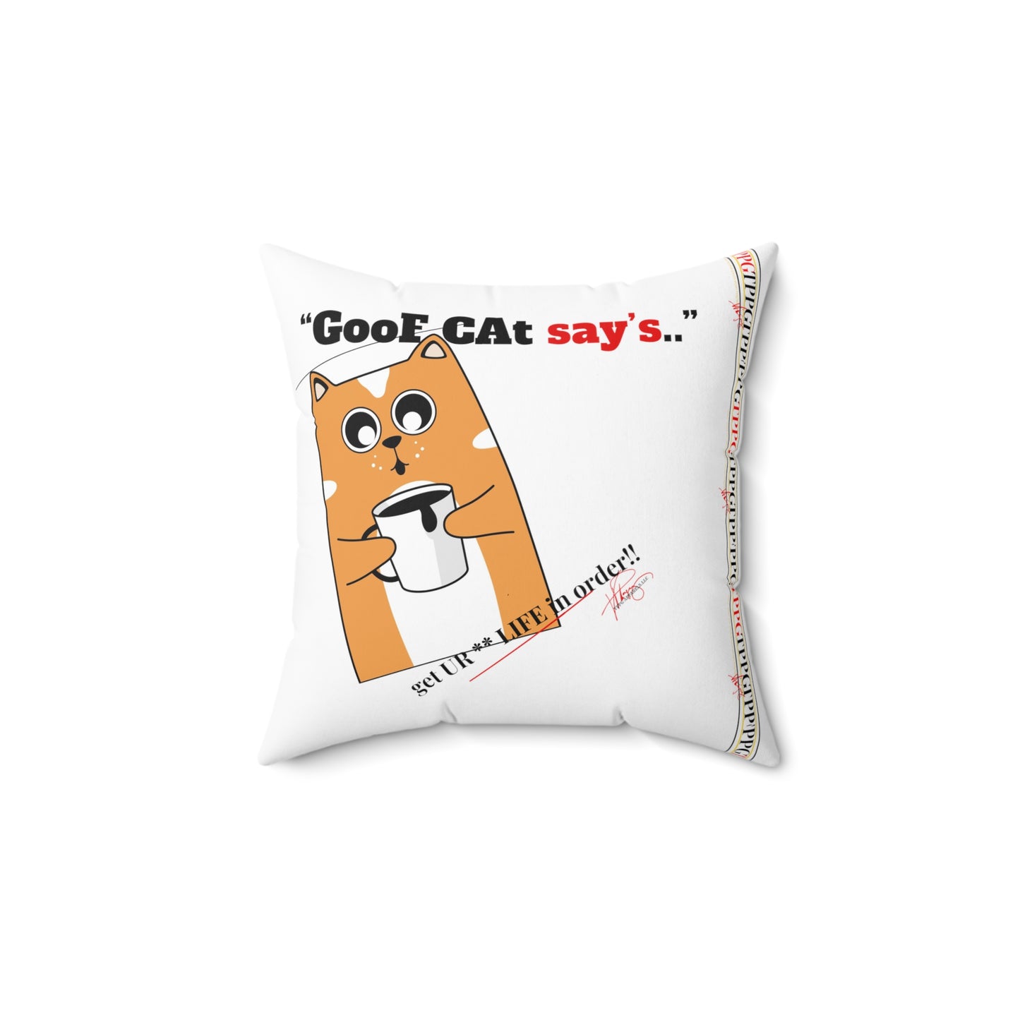 Square Polyester "GooF CAt" Pillow